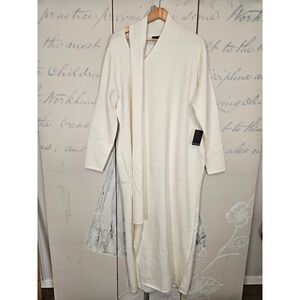 Eloquii Cream White Scarf Neck Knit Maxi Dress Plus Size 22/24 Long Sleeve NEW